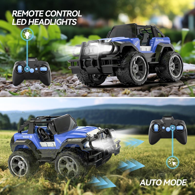 DEERC DE42 Remote Control Car RC Racing Cars,1:18 Scale 80 Min Play 2.4Ghz LED Light Auto Mode Off Road RC Trucks with Storage Case,All Terrain SUV Cars Toys Gifts for Boys Kids Girls Teens,Blue - Image 3